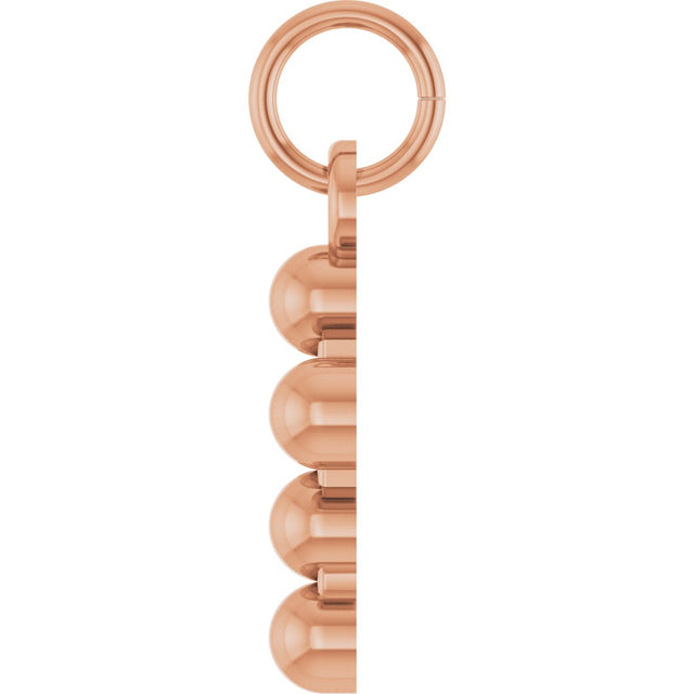 14K Gold Beaded Cross Necklace or Pendant – 12.3x6mm - Rose Gold - view 3