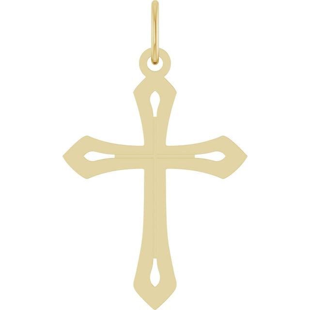 14K Gold Cross Necklace or Pendant – 25.1x15mm - Yellow Gold