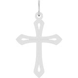 14K Gold Cross Necklace or Pendant – 25.1x15mm - White Gold