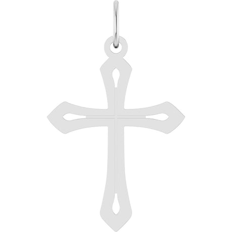 14K Gold Cross Necklace or Pendant – 25.1x15mm - White Gold