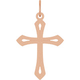 14K Gold Cross Necklace or Pendant – 25.1x15mm - Rose Gold