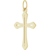 14K Gold Cross Necklace or Pendant – 25.1x15mm - Yellow Gold - view 2