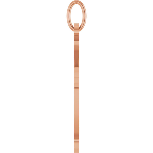 14K Gold Cross Necklace or Pendant – 25.1x15mm - Rose Gold - view 3
