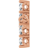 14K Gold Round Lab-Grown Diamond Accented Sideways Cross Necklace - Rose Gold - view 9