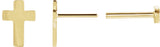 14K Gold Cross Earrings - Yellow Gold - view 2