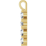 10K Gold Round Lab-Grown Diamond Accented Cross Pendant - Yellow Gold - view 9