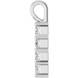 10K Gold Square Lab-Grown Diamond Accented Cross Pendant - White Gold - view 9
