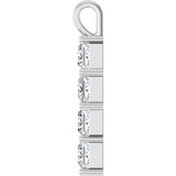 10K Gold Square Lab-Grown Diamond Accented Cross Pendant - White Gold - view 9