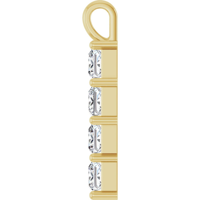 10K Gold Square Lab-Grown Diamond Accented Cross Pendant - Yellow Gold - view 9
