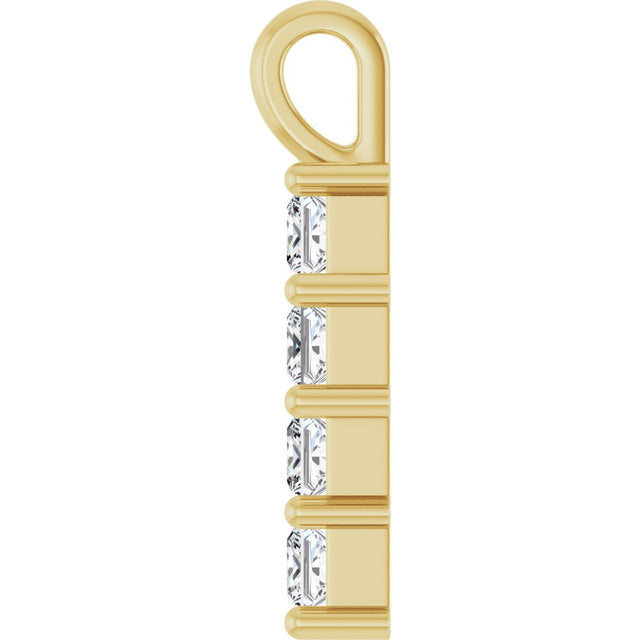 10K Gold Round Lab-Grown Diamond Accented Cross Pendant - Yellow Gold - view 9