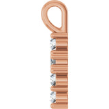 10K Gold Round Lab-Grown Diamond Accented Cross Pendant - Rose Gold - view 9