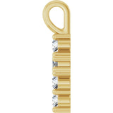10K Gold Round Lab-Grown Diamond Accented Cross Pendant - Yellow Gold - view 9