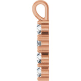 10K Gold Round Lab-Grown Diamond Accented Cross Pendant - Rose Gold - view 9