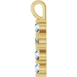 10K Gold Round Lab-Grown Diamond Accented Cross Pendant - Yellow Gold - view 9