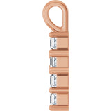10K Gold Round Lab-Grown Diamond Accented Cross Pendant - Rose Gold - view 9
