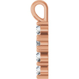 14K Gold Square Lab-Grown Diamond Accented Cross Pendant - Rose Gold - view 9