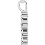 10K Gold Round Lab-Grown Diamond Accented Cross Pendant - White Gold - view 9