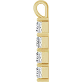 10K Gold Round Lab-Grown Diamond Accented Cross Pendant - Yellow Gold - view 9