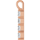 10K Gold Square Lab-Grown Diamond Accented Cross Pendant - Rose Gold - view 9