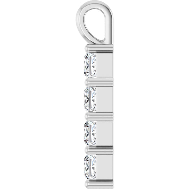 10K Gold Square Lab-Grown Diamond Accented Cross Pendant - White Gold - view 9