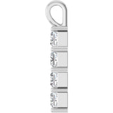 Platinum Square Lab-Grown Diamond Accented Cross Pendant - view 9