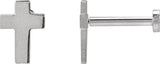 14K Gold Cross Earrings - White Gold