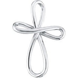 14K Gold Infinity-Inspired Cross Pendant - White Gold