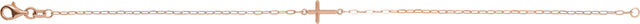 14K Gold Sideways Cross Bracelet – 12.4x7mm - Rose Gold - view 2