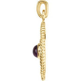 14K Gold Round Natural Amethyst Rope Maltese Cross Pendant - Yellow Gold - view 4