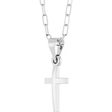 14K Gold Cross Necklace – 15.2x7.4mm - White Gold - view 2