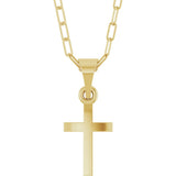 14K Gold Cross Necklace – 15.2x7.4mm - Yellow Gold