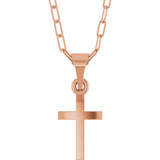 14K Gold Cross Necklace – 15.2x7.4mm - Rose Gold