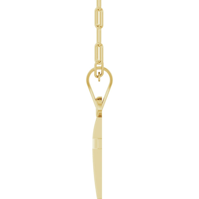14K Gold Cross Necklace – 15.2x7.4mm - Yellow Gold - view 3