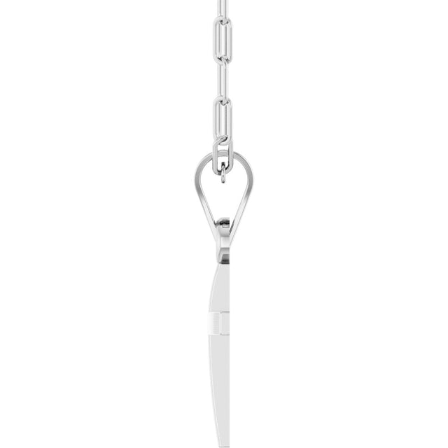 14K Gold Cross Necklace – 15.2x7.4mm - White Gold - view 3
