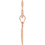 14K Gold Cross Necklace – 15.2x7.4mm - Rose Gold - view 3