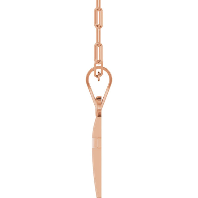 14K Gold Cross Necklace – 15.2x7.4mm - Rose Gold - view 3