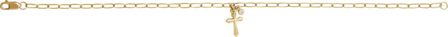 14K Gold Round Natural Diamond Cross Charm Bracelet - Yellow Gold - view 6