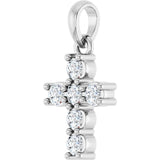 Platinum Round Natural Diamond Accented Cross Necklace or Pendant – up to 1 3/8 CTW - view 8
