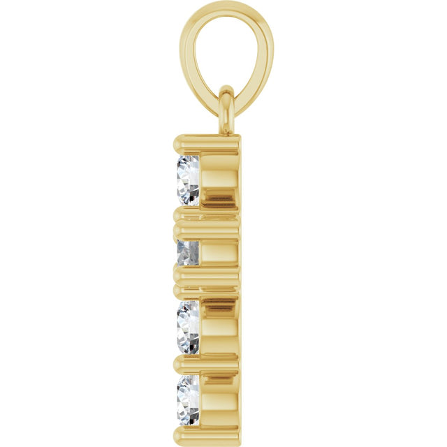 14K Gold Round Natural Diamond Accented Cross Necklace or Pendant – up to 1 1/2 CTW - Yellow Gold - view 9