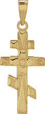 14K Gold Orthodox Cross Pendant – 20x10mm - Yellow Gold