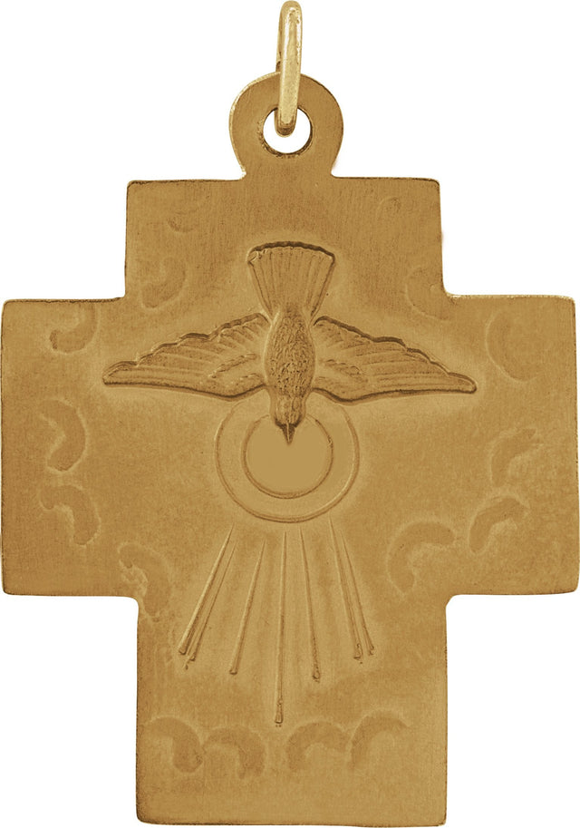 14K Gold Alpha Omega Cross Pendant - view 3