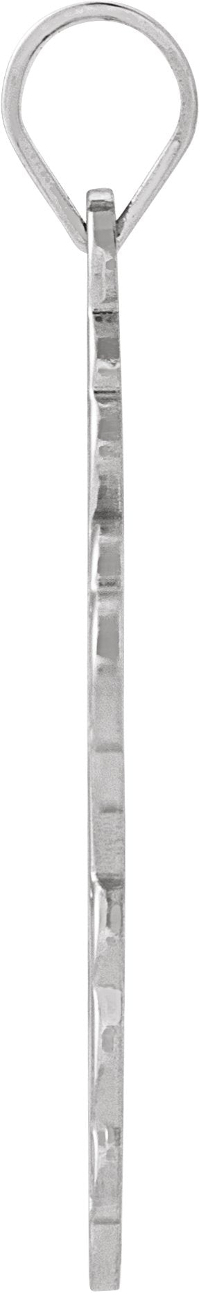 14K Gold Orthodox Cross Pendant – 12x8mm - White Gold - view 2