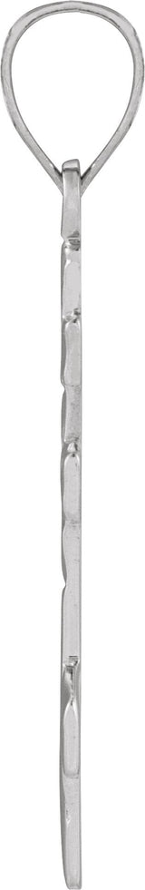 14K Gold Orthodox Cross Pendant – 20x10mm - White Gold - view 2
