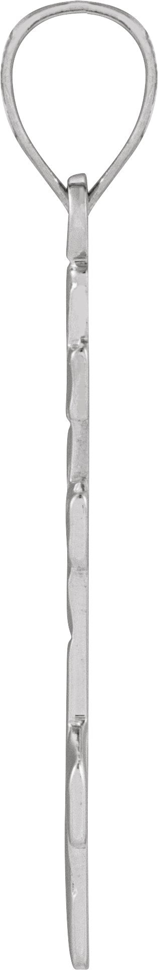 14K Gold Orthodox Cross Pendant – 20x10mm - White Gold - view 2