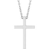 14K Gold Cross Necklace or Pendant – 12x7.61mm - White Gold