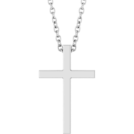 14K Gold Cross Necklace or Pendant – 12x7.61mm - White Gold