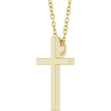 14K Gold Cross Necklace or Pendant – 12x7.61mm - Yellow Gold - view 2