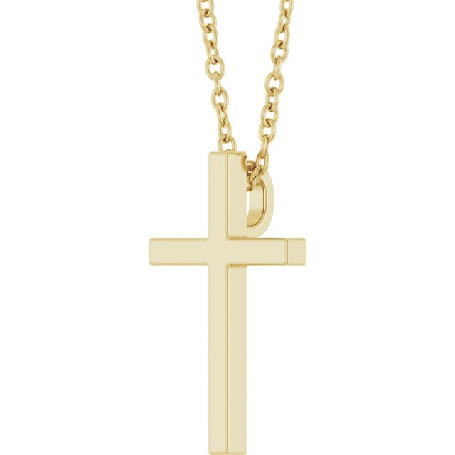 14K Gold Cross Necklace or Pendant – 12x7.61mm - Yellow Gold - view 2