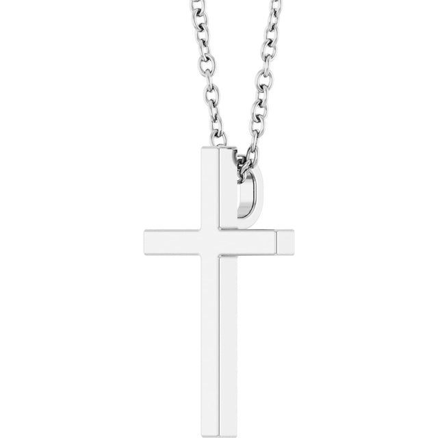 14K Gold Cross Necklace or Pendant – 12x7.61mm - White Gold - view 2