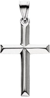 14K Gold Cross Pendant – 18x14mm - White Gold